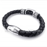 Men's Titanium Leather Bracelet