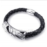 Men's Titanium Leather Bracelet