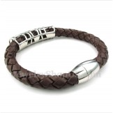 Men's Titanium Leather Bracelet