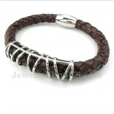 Men's Titanium Leather Bracelet