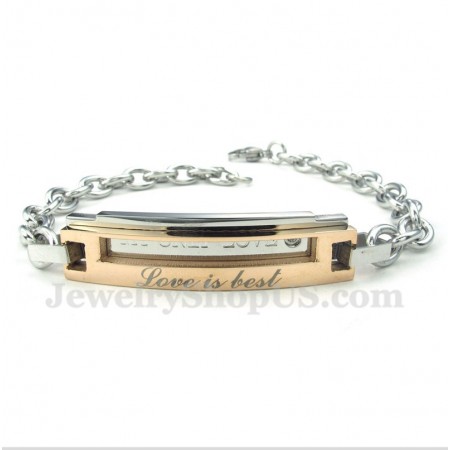 Men's Titanium Gold Couple's Bracelet