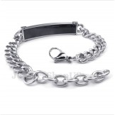 Men's Titanium Black Diamond Mens Couple's Bracelet