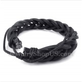 Men's Leather Titanium Bracelet