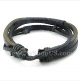 Men's Leather Titanium Bracelet
