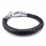 Men's Leather Titanium Bracelet