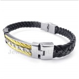 Men's Titanium Leather Bracelet