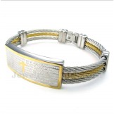 Men's Titanium Cable Bible Verse Bracelet