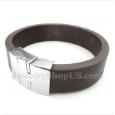 Men's Leather Magnet Bracelet