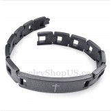 Men's Titanium Cross Bible Verse Bracelet