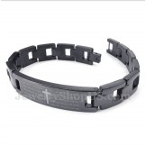 Men's Titanium Cross Bible Verse Bracelet