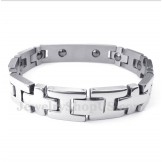 Men's Titanium Cross Bible Verse Magnet Bracelet
