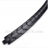 Men's Titanium Greek Meander Pattern Black Bracelet