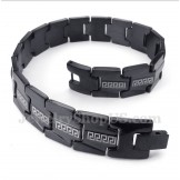 Men's Titanium Greek Meander Pattern Black Bracelet