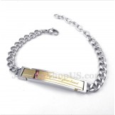 Men's Titanium Diamond Couple's Bracelet for Her