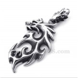 Men's Titanium Fire Dragon Pendant with Free Chain