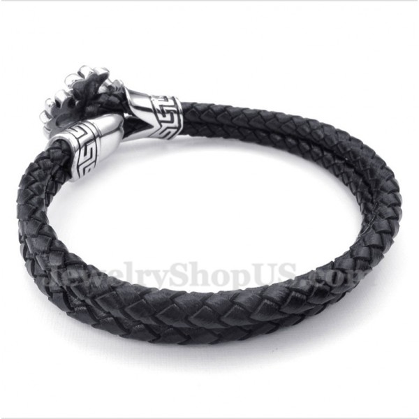 Men's Titanium Leather Bracelet - Titanium Jewelry Shop