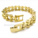 Men's Titanium Gold Bicycle Chain Bracelet