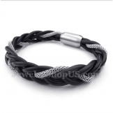 Men's Titanium Leather Bracelet