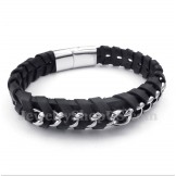 Men's Titanium Leather Bracelet