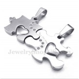 Titanium Puzzle Couple's Pendant with Free Chain (One Pair)