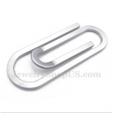 Men's Titanium Paper Clip Pendant with Free Chain