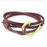 Men's Leather Hooks Titanium Bracelet