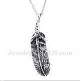 Men's Titanium Feather Pendant with Free Chain