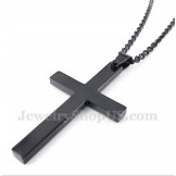 Men's Titanium Black Cross Pendant with Free Chain